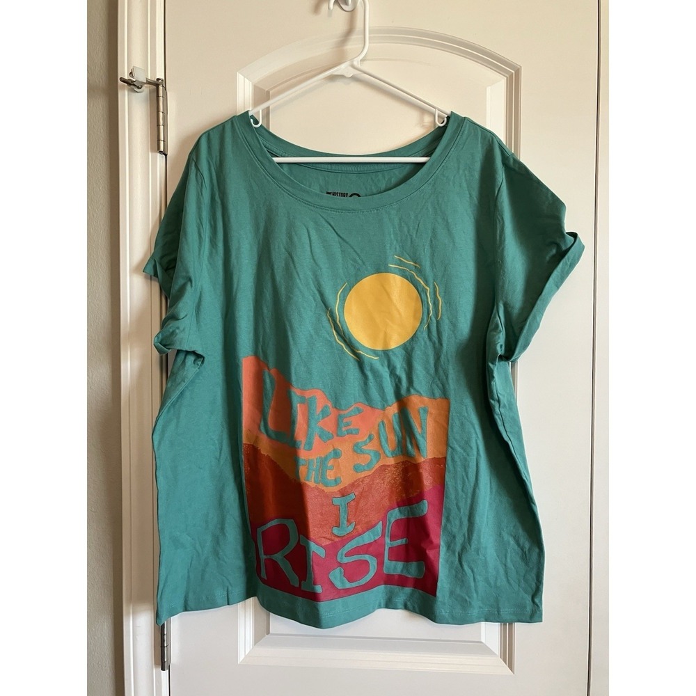 Target T-Shirt Womens 2XL Green Like New Black History Month Rise C680